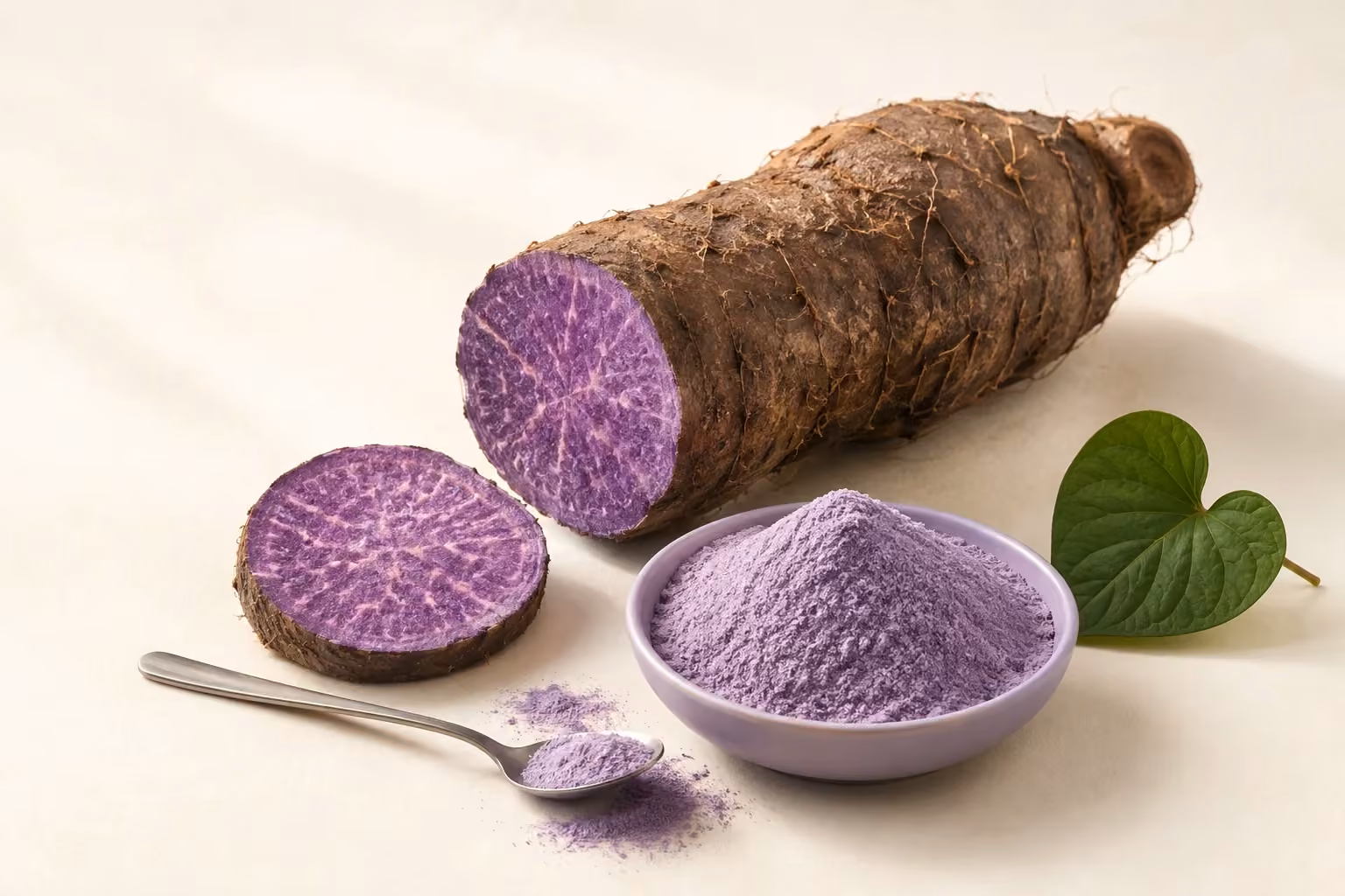 Illustrative purple yam and ube powder